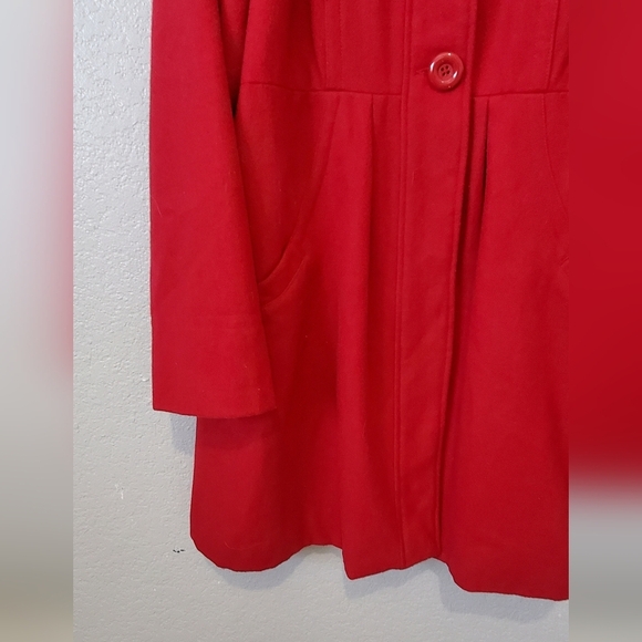 Liz Lange Meternity Wool Long Red Button-Up Coat Size XL - Picture 2 of 7
